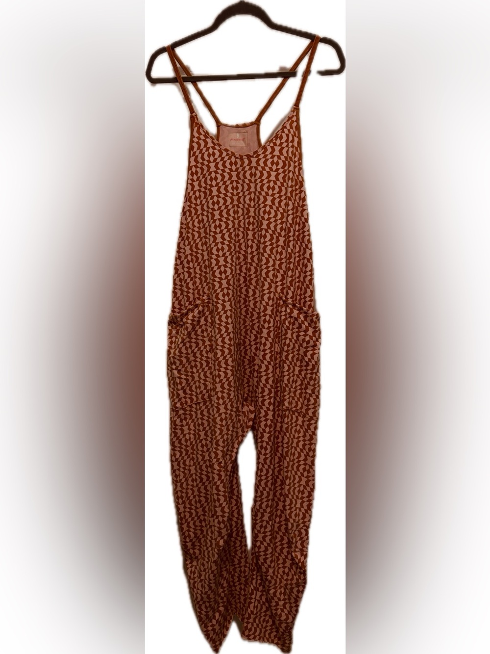 RARE Free People Hot Shot Printed Onesie - Orange and Pink